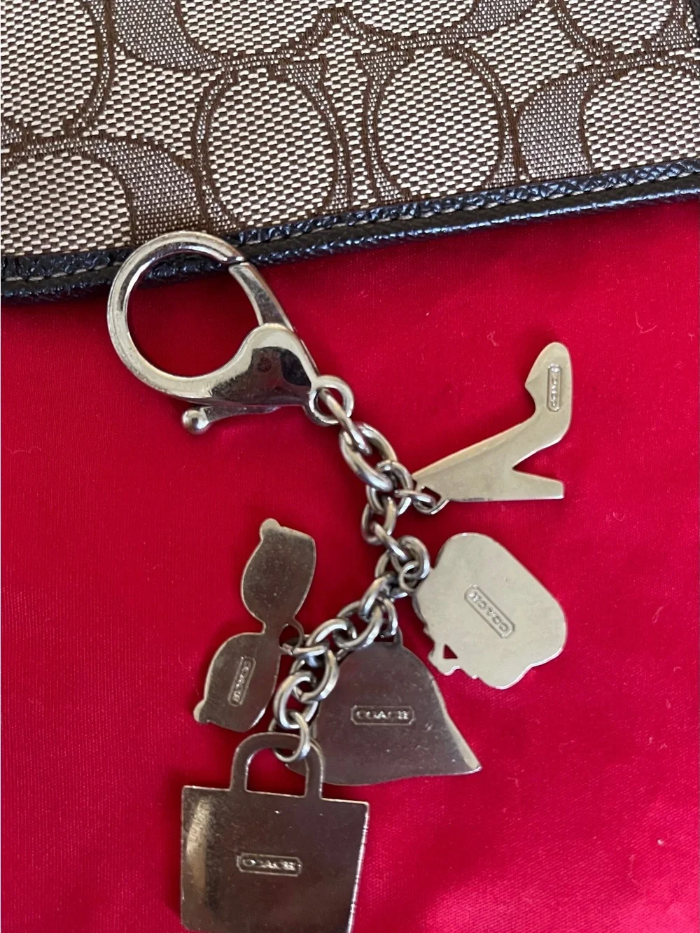 Vintage Coach Enamel Charm Keychain travel themed
